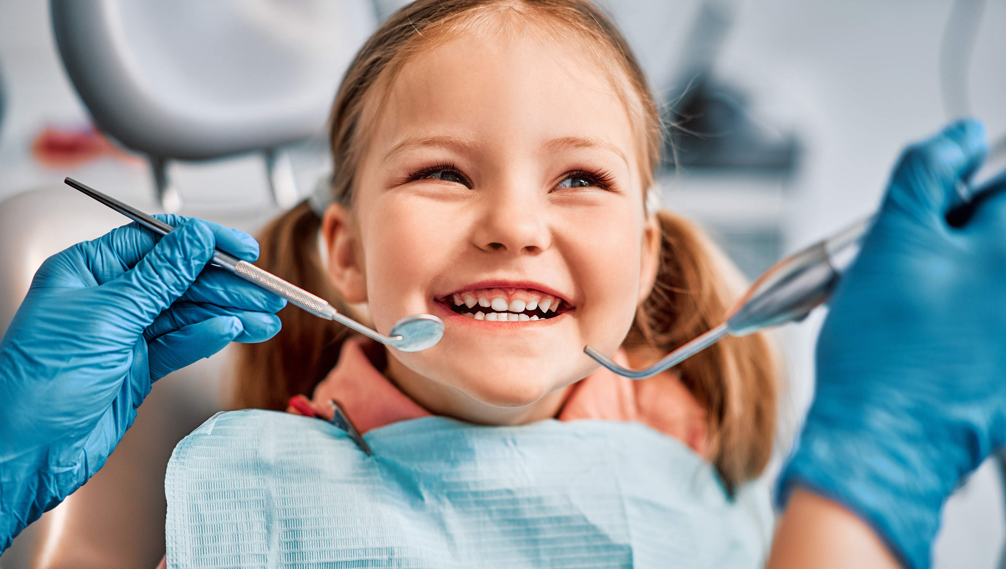 Smiling child at a Knutson Family Dentistry checkup in Vermillion, SD
